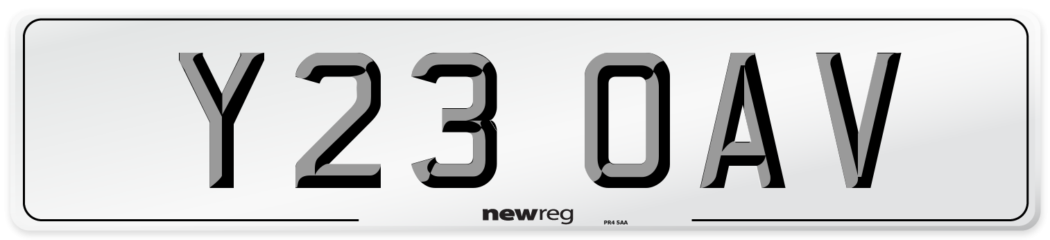 Y23 OAV Number Plate from New Reg